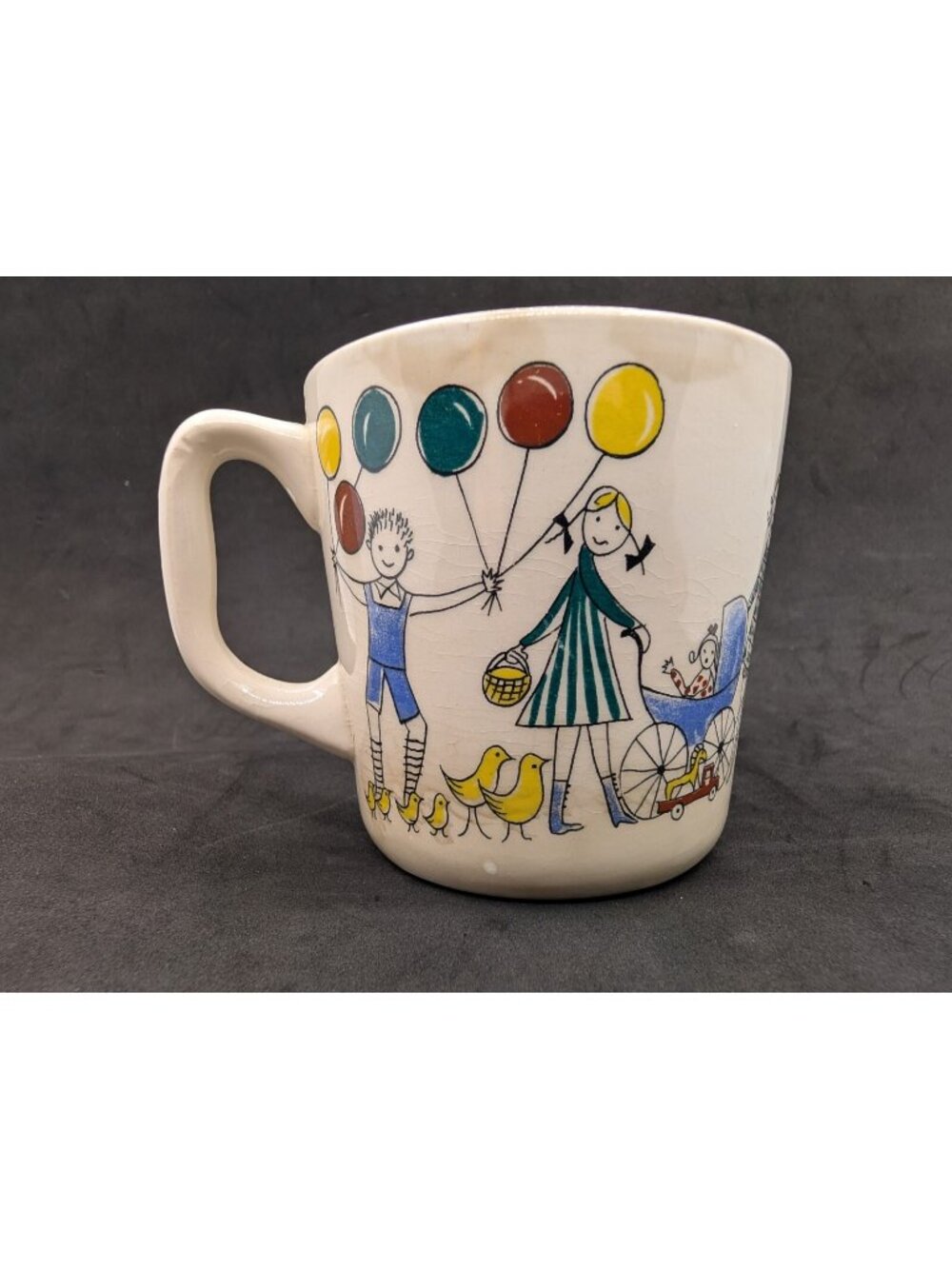 Vintage Norwegian Stavanger Flint Children Parade Ceramic Cup/Mug READ Descr.